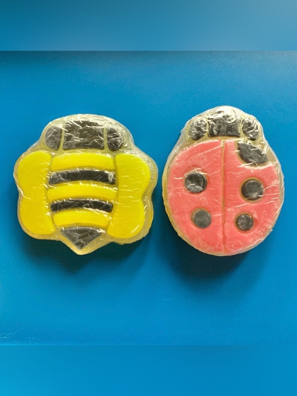 World Market Colorful Butterfly and Ladybug Shaped Soaps ~ 2 Piece Set